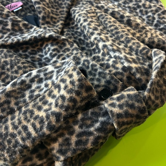 Vixen by Micheline Pitt Leopard Print Coat M - Picture 5 of 5